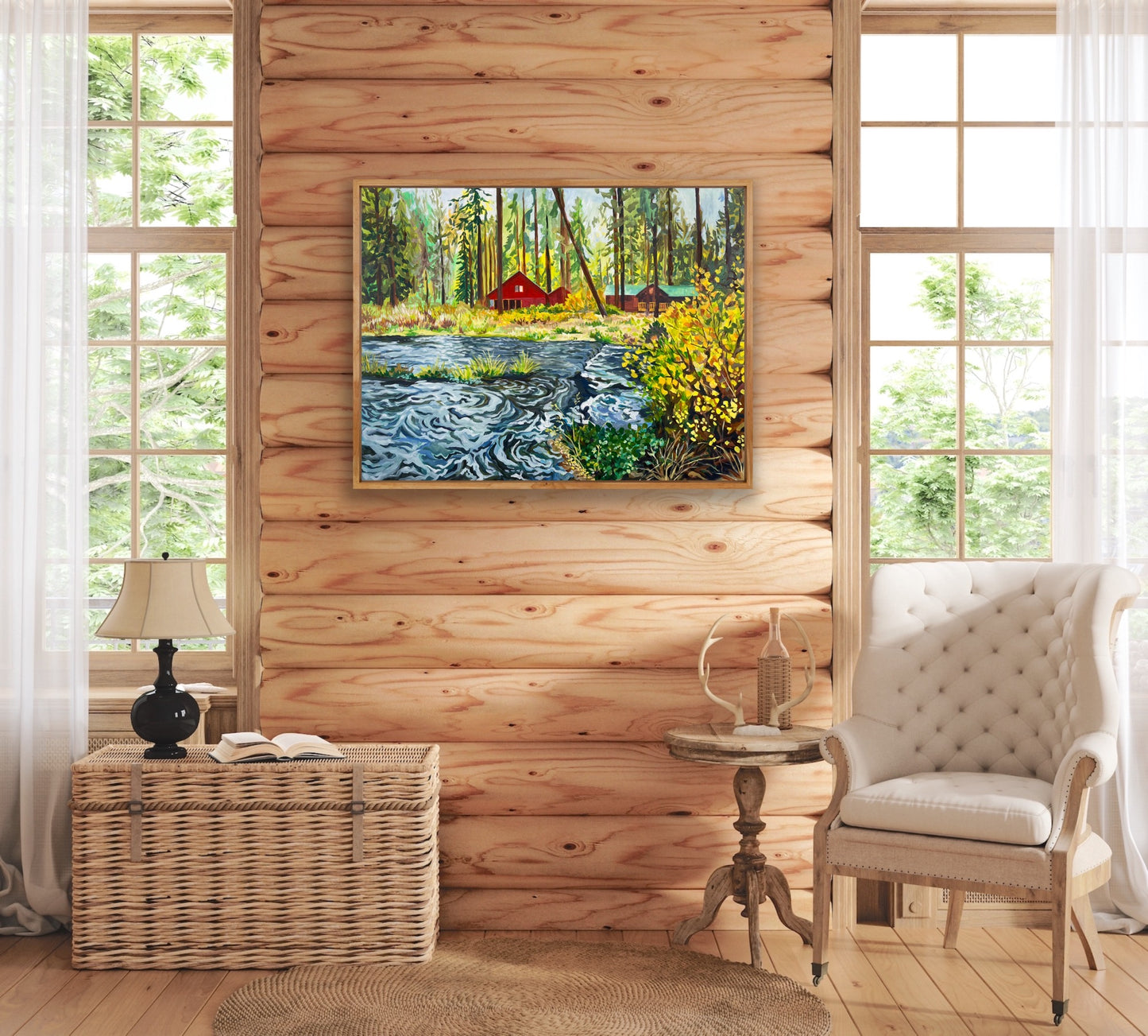 Red Cabin on the Metolius River | 30x40