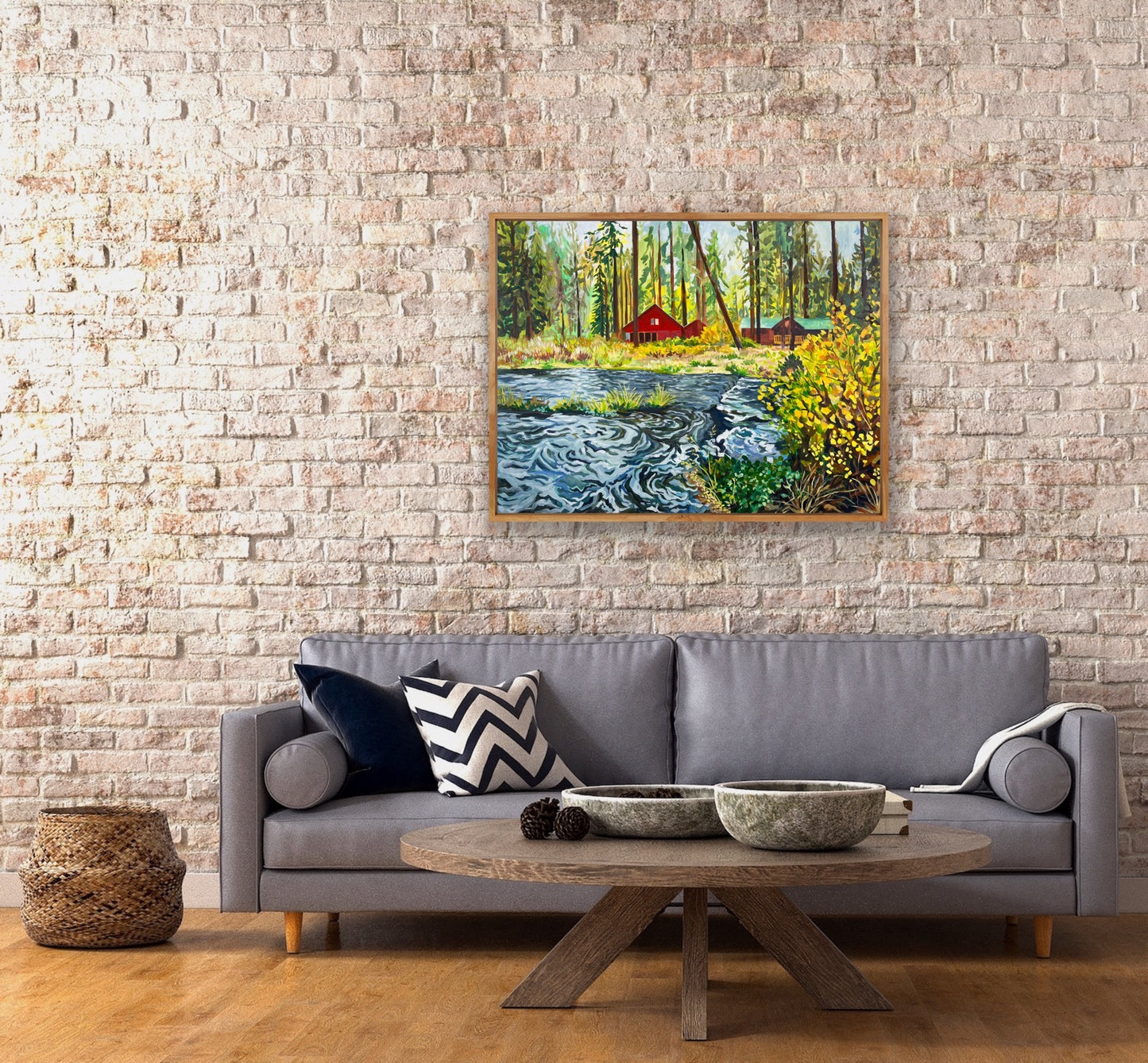 Red Cabin on the Metolius River | 30x40