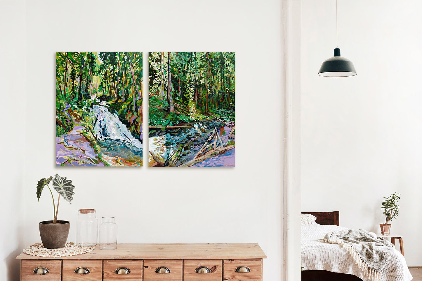 Little Zig Zag Falls Diptych | 24x36